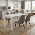 Βρες το Σετ τραπεζαρία 5τμχ Darlen - Christy Megapap χρώμα λευκό - ανοιχτό μπεζ 125x72x74εκ. σε μοναδική τιμή στο clickforshop.gr