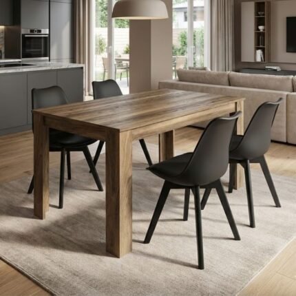 Βρες το Σετ τραπεζαρία 5τμχ Darlen - Viva Megapap χρώμα καρυδί - μαύρο 125x72x74εκ. σε μοναδική τιμή στο clickforshop.gr