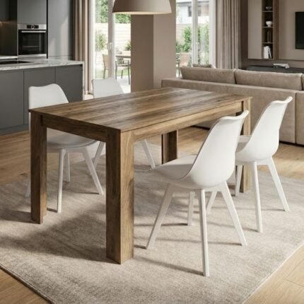 Βρες το Σετ τραπεζαρία 5τμχ Darlen - Viva Megapap χρώμα καρυδί - λευκό 125x72x74εκ. σε μοναδική τιμή στο clickforshop.gr