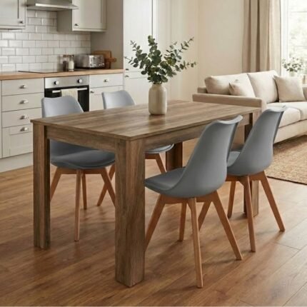 Βρες το Σετ τραπεζαρία 5τμχ Darlen - Viva Megapap χρώμα καρυδί - γκρι 125x72x74εκ. σε μοναδική τιμή στο clickforshop.gr