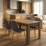 Βρες το Σετ τραπεζαρία 5τμχ Darlen - Iris Megapap χρώμα καρυδί - γκρι/φυσικό πόδι 125x72x74εκ. σε μοναδική τιμή στο clickforshop.gr