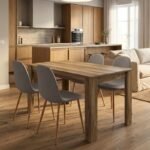 Βρες το Σετ τραπεζαρία 5τμχ Darlen - Iris Megapap χρώμα καρυδί - ανοιχτό μπεζ/φυσικό πόδι 125x72x74εκ. σε μοναδική τιμή στο clickforshop.gr