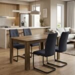 Βρες το Σετ τραπεζαρία 5τμχ Darlen - Laura Megapap χρώμα καρυδί - ανθρακί 125x72x74εκ. σε μοναδική τιμή στο clickforshop.gr