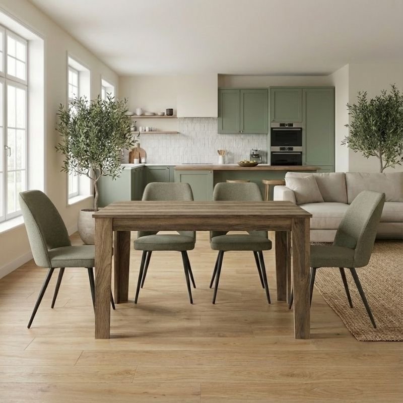 Σετ τραπεζαρία 5τμχ Darlen - Christy Megapap χρώμα καρυδί - λαδί 125x72x74εκ. Βρες το Σετ τραπεζαρία 5τμχ Darlen - Christy Megapap χρώμα καρυδί - λαδί 125x72x74εκ. σε μοναδική τιμή στο clickforshop.gr