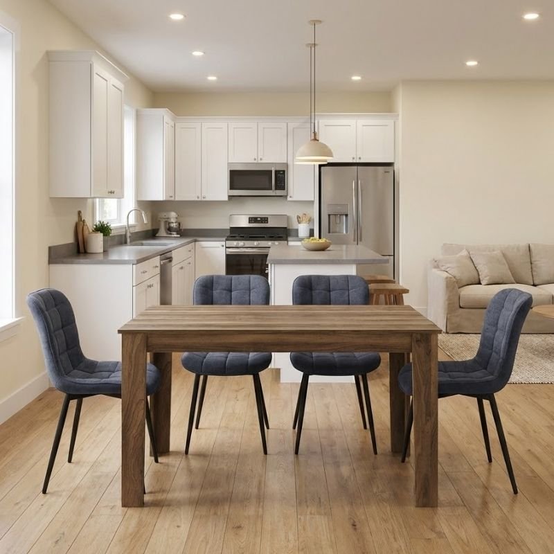 Σετ τραπεζαρία 5τμχ Darlen - Chiara Megapap χρώμα καρυδί - ανθρακί 125x72x74εκ. Βρες το Σετ τραπεζαρία 5τμχ Darlen - Chiara Megapap χρώμα καρυδί - ανθρακί 125x72x74εκ. σε μοναδική τιμή στο clickforshop.gr