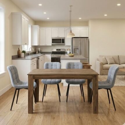 Βρες το Σετ τραπεζαρία 5τμχ Darlen - Chiara Megapap χρώμα καρυδί - γκρι 125x72x74εκ. σε μοναδική τιμή στο clickforshop.gr