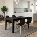 Βρες το Σετ τραπεζαρία 5τμχ Darlen - Nova Megapap χρώμα sencron black - μαύρο 125x72x74εκ. σε μοναδική τιμή στο clickforshop.gr