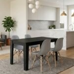 Βρες το Σετ τραπεζαρία 5τμχ Darlen - Nova Megapap χρώμα sencron black - γκρι 125x72x74εκ. σε μοναδική τιμή στο clickforshop.gr