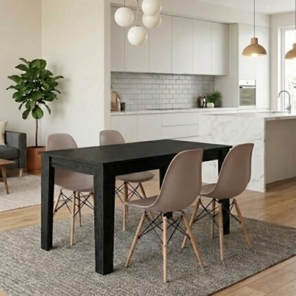 Βρες το Σετ τραπεζαρία 5τμχ Darlen - Nova Megapap χρώμα sencron black - cappuccino 125x72x74εκ. σε μοναδική τιμή στο clickforshop.gr