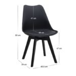 Σετ τραπεζαρία 5τμχ Darlen - Viva Megapap χρώμα sencron black - μαύρο 125x72x74εκ. - Image 5