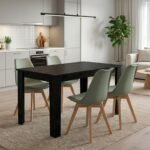 Βρες το Σετ τραπεζαρία 5τμχ Darlen - Viva Megapap χρώμα sencron black - φυστικί 125x72x74εκ. σε μοναδική τιμή στο clickforshop.gr