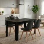 Βρες το Σετ τραπεζαρία 5τμχ Darlen - Viva Megapap χρώμα sencron black - μαύρο/φυσικό πόδι 125x72x74εκ. σε μοναδική τιμή στο clickforshop.gr