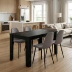 Βρες το Σετ τραπεζαρία 5τμχ Darlen - Iris Megapap χρώμα sencron black - ανοιχτό μπεζ 125x72x74εκ. σε μοναδική τιμή στο clickforshop.gr