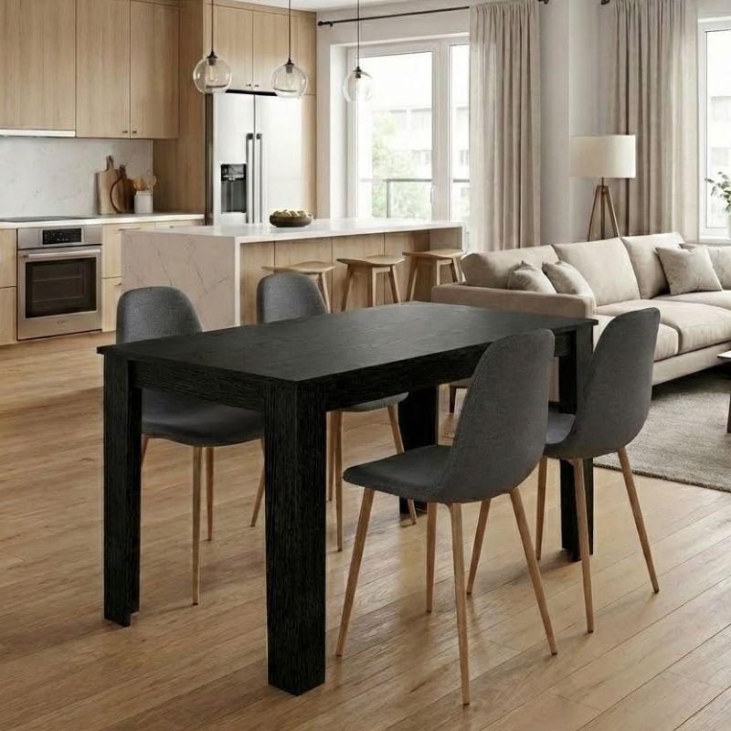 Σετ τραπεζαρία 5τμχ Darlen - Iris Megapap χρώμα sencron black - γκρι/φυσικό πόδι 125x72x74εκ. Βρες το Σετ τραπεζαρία 5τμχ Darlen - Iris Megapap χρώμα sencron black - γκρι/φυσικό πόδι 125x72x74εκ. σε μοναδική τιμή στο clickforshop.gr