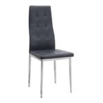 Σετ τραπεζαρία 5τμχ Darlen - Rosa Megapap χρώμα sencron black - μαύρο/χρωμίου πόδι 125x72x74εκ. - Image 2