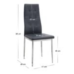 Σετ τραπεζαρία 5τμχ Darlen - Rosa Megapap χρώμα sencron black - μαύρο/χρωμίου πόδι 125x72x74εκ. - Image 5