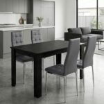 Βρες το Σετ τραπεζαρία 5τμχ Darlen - Rosa Megapap χρώμα sencron black - γκρι/χρωμίου πόδι 125x72x74εκ. σε μοναδική τιμή στο clickforshop.gr