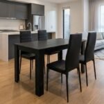 Βρες το Σετ τραπεζαρία 5τμχ Darlen - Rosa Megapap χρώμα sencron black - μαύρο 125x72x74εκ. σε μοναδική τιμή στο clickforshop.gr