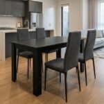 Βρες το Σετ τραπεζαρία 5τμχ Darlen - Rosa Megapap χρώμα sencron black - γκρι 125x72x74εκ. σε μοναδική τιμή στο clickforshop.gr