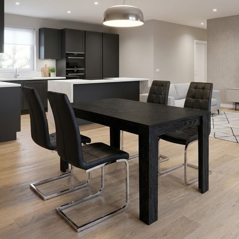 Σετ τραπεζαρία 5τμχ Darlen - Vela Megapap χρώμα sencron black - μαύρο 125x72x74εκ. Βρες το Σετ τραπεζαρία 5τμχ Darlen - Vela Megapap χρώμα sencron black - μαύρο 125x72x74εκ. σε μοναδική τιμή στο clickforshop.gr