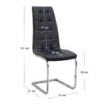 Σετ τραπεζαρία 5τμχ Darlen - Vela Megapap χρώμα sencron black - μαύρο 125x72x74εκ. - Image 5