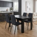 Βρες το Σετ τραπεζαρία 5τμχ Darlen - Fina Megapap χρώμα sencron black - ανθρακί 125x72x74εκ. σε μοναδική τιμή στο clickforshop.gr