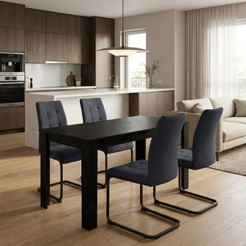 Σετ τραπεζαρία 5τμχ Darlen - Laura Megapap χρώμα sencron black - ανθρακί 125x72x74εκ. Βρες το Σετ τραπεζαρία 5τμχ Darlen - Laura Megapap χρώμα sencron black - ανθρακί 125x72x74εκ. σε μοναδική τιμή στο clickforshop.gr