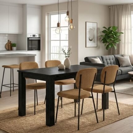 Βρες το Σετ τραπεζαρία 5τμχ Darlen - Kevin Megapap χρώμα sencron black - μουσταρδί 125x72x74εκ. σε μοναδική τιμή στο clickforshop.gr