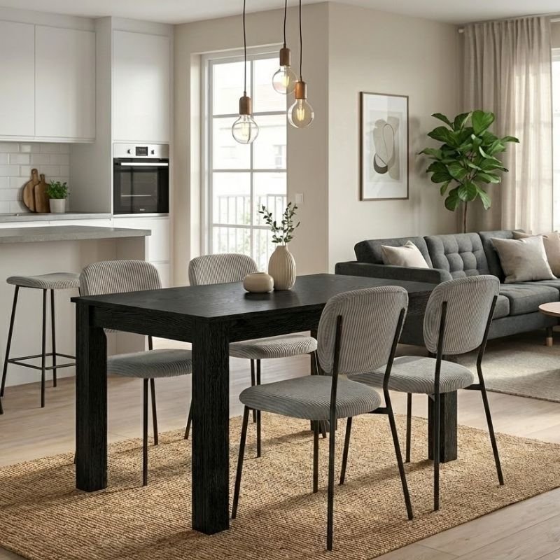 Σετ τραπεζαρία 5τμχ Darlen - Kevin Megapap χρώμα sencron black - λαδί 125x72x74εκ. Βρες το Σετ τραπεζαρία 5τμχ Darlen - Kevin Megapap χρώμα sencron black - λαδί 125x72x74εκ. σε μοναδική τιμή στο clickforshop.gr