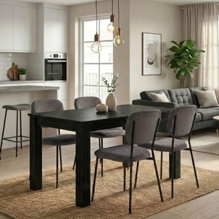 Βρες το Σετ τραπεζαρία 5τμχ Darlen - Kevin Megapap χρώμα sencron black - γκρι 125x72x74εκ. σε μοναδική τιμή στο clickforshop.gr