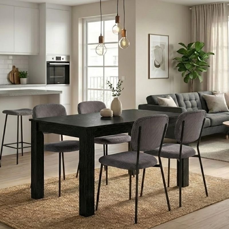 Σετ τραπεζαρία 5τμχ Darlen - Kevin Megapap χρώμα sencron black - γκρι 125x72x74εκ. Βρες το Σετ τραπεζαρία 5τμχ Darlen - Kevin Megapap χρώμα sencron black - γκρι 125x72x74εκ. σε μοναδική τιμή στο clickforshop.gr