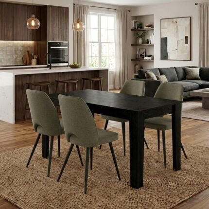 Βρες το Σετ τραπεζαρία 5τμχ Darlen - Christy Megapap χρώμα sencron black - λαδί 125x72x74εκ. σε μοναδική τιμή στο clickforshop.gr