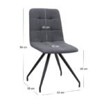 Σετ τραπεζαρία 5τμχ Darlen - Bianca Megapap χρώμα sencron black - γκρι 125x72x74εκ. - Image 5