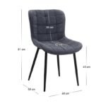 Σετ τραπεζαρία 5τμχ Darlen - Chiara Megapap χρώμα sencron black - ανθρακί 125x72x74εκ. - Image 5