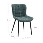 Σετ τραπεζαρία 5τμχ Darlen - Chiara Megapap χρώμα sencron black - πράσινο 125x72x74εκ. - Image 5