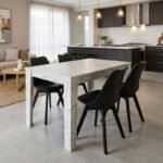 Βρες το Σετ τραπεζαρία 5τμχ Darlen - Viva Megapap χρώμα λευκό εφέ μαρμάρου - μαύρο 125x72x74εκ. σε μοναδική τιμή στο clickforshop.gr