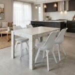 Βρες το Σετ τραπεζαρία 5τμχ Darlen - Viva Megapap χρώμα λευκό εφέ μαρμάρου - λευκό 125x72x74εκ. σε μοναδική τιμή στο clickforshop.gr