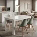 Βρες το Σετ τραπεζαρία 5τμχ Darlen - Viva Megapap χρώμα λευκό εφέ μαρμάρου - φυστικί 125x72x74εκ. σε μοναδική τιμή στο clickforshop.gr