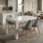 Βρες το Σετ τραπεζαρία 5τμχ Darlen - Viva Megapap χρώμα λευκό εφέ μαρμάρου - γκρι 125x72x74εκ. σε μοναδική τιμή στο clickforshop.gr