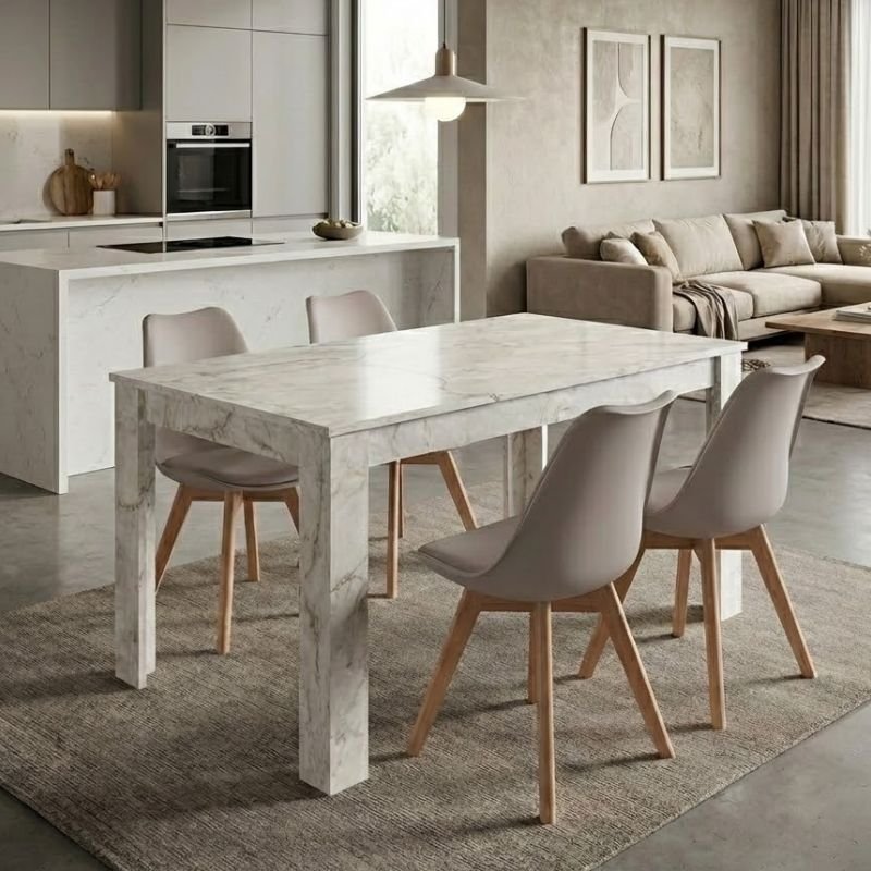 Σετ τραπεζαρία 5τμχ Darlen - Viva Megapap χρώμα λευκό εφέ μαρμάρου - cappuccino 125x72x74εκ. Βρες το Σετ τραπεζαρία 5τμχ Darlen - Viva Megapap χρώμα λευκό εφέ μαρμάρου - cappuccino 125x72x74εκ. σε μοναδική τιμή στο clickforshop.gr