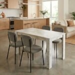 Βρες το Σετ τραπεζαρία 5τμχ Darlen - Kevin Megapap χρώμα λευκό εφέ μαρμάρου - λαδί 125x72x74εκ. σε μοναδική τιμή στο clickforshop.gr