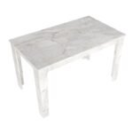 Σετ τραπεζαρία 5τμχ Darlen - Christy Megapap χρώμα λευκό εφέ μαρμάρου - ανοιχτό μπεζ 125x72x74εκ. - Image 5