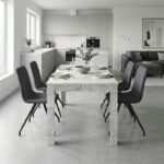 Βρες το Σετ τραπεζαρία 5τμχ Darlen - Bianca Megapap χρώμα λευκό εφέ μαρμάρου - γκρι 125x72x74εκ. σε μοναδική τιμή στο clickforshop.gr