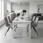 Βρες το Σετ τραπεζαρία 5τμχ Darlen - Bianca Megapap χρώμα λευκό εφέ μαρμάρου - ανοιχτό μπεζ 125x72x74εκ. σε μοναδική τιμή στο clickforshop.gr