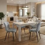 Βρες το Σετ τραπεζαρία 5τμχ Darlen - Chiara Megapap χρώμα λευκό εφέ μαρμάρου - γκρι 125x72x74εκ. σε μοναδική τιμή στο clickforshop.gr