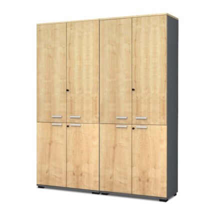 Βρες το Ντουλάπα γραφείου με κλειδαριά επαγγελματική Venturo Megapap χρώμα ανθρακί - φυσικό οξιάς 160x40x200εκ. σε μοναδική τιμή στο clickforshop.gr