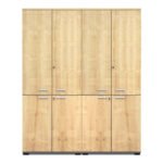 Ντουλάπα γραφείου με κλειδαριά επαγγελματική Venturo Megapap χρώμα ανθρακί - φυσικό οξιάς 160x40x200εκ. - Image 4