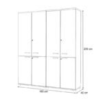 Ντουλάπα γραφείου με κλειδαριά επαγγελματική Venturo Megapap χρώμα ανθρακί - φυσικό οξιάς 160x40x200εκ. - Image 5