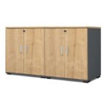 Βρες το Ντουλάπι γραφείου με κλειδαριά επαγγελματικό Venturo Megapap χρώμα ανθρακί - φυσικό οξιάς 160x40x80εκ. σε μοναδική τιμή στο clickforshop.gr