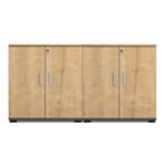 Ντουλάπι γραφείου με κλειδαριά επαγγελματικό Venturo Megapap χρώμα ανθρακί - φυσικό οξιάς 160x40x80εκ. - Image 4